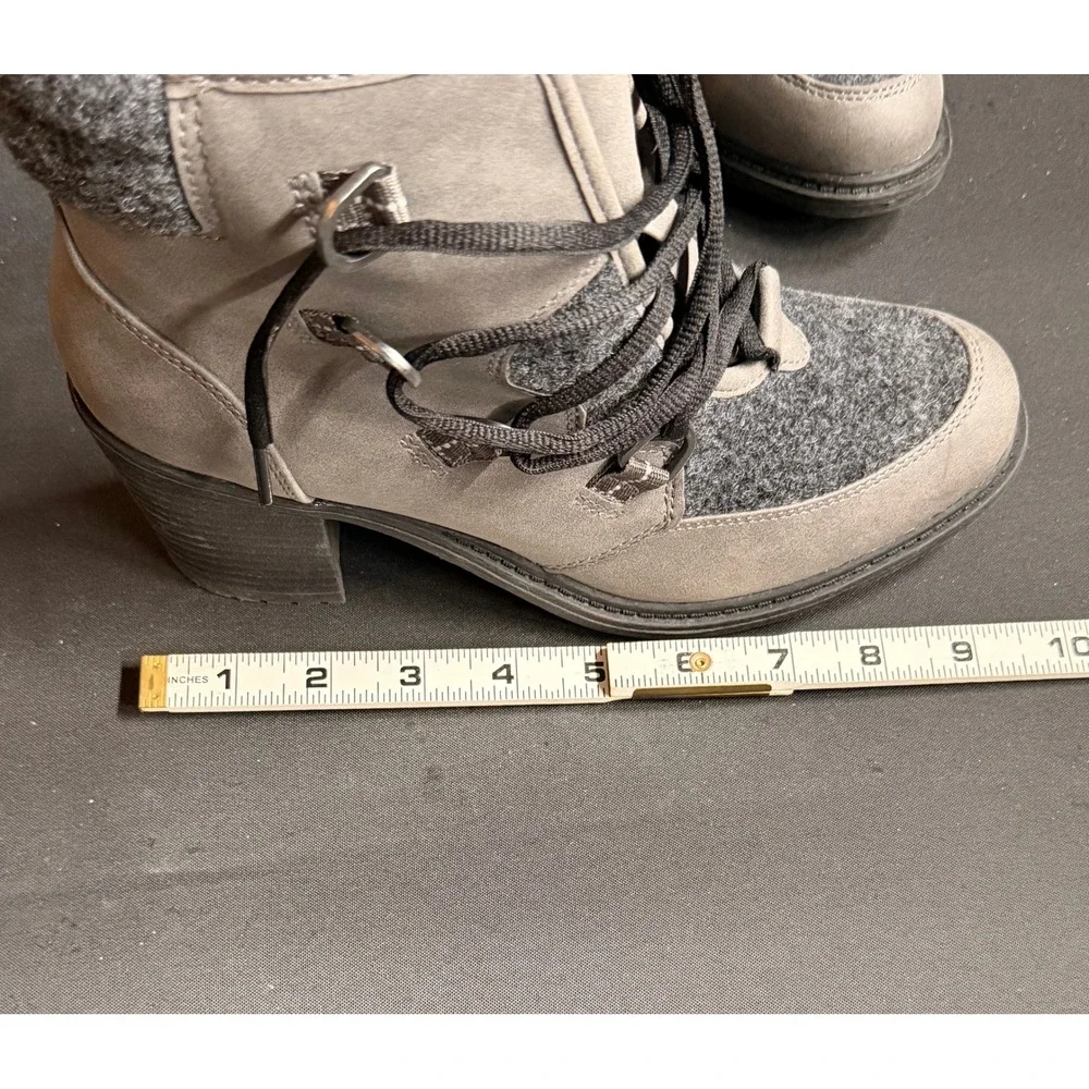 Sonoma Goods For Life Sugarglider Tan Grey Lace Up Block Heel Ankle Boot Women 8